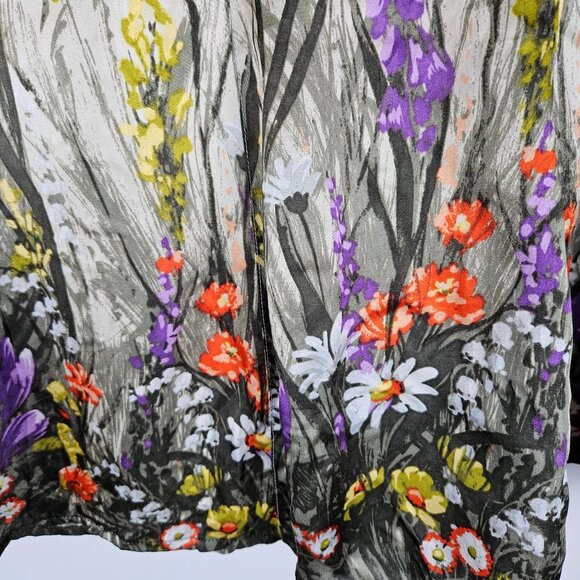 Chicos Silk & Cotton Floral Garden Silk A-Line Skirt Size Small or Chico's 0 - Picture 3 of 8